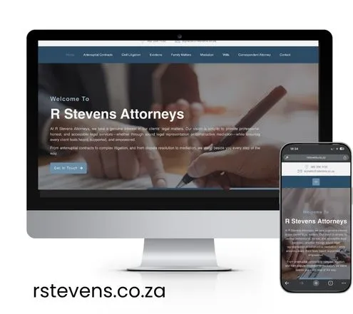 Website for rstevens.co.za on desktop and mobile